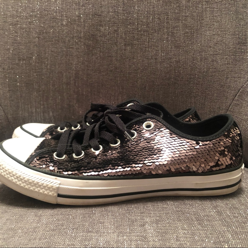 Converse All Star Chocolate Brown Sequin Sneakers